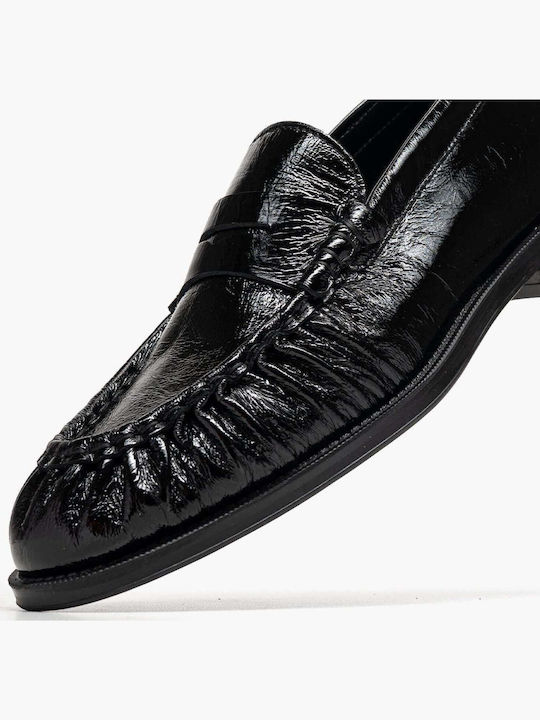Δερμάτινα Γυναικεία Loafers σε Μαύρο Χρώμα