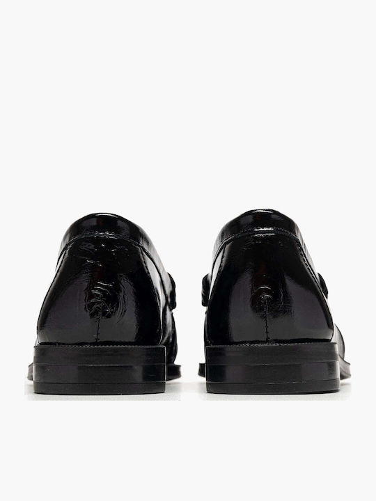 Δερμάτινα Γυναικεία Loafers σε Μαύρο Χρώμα