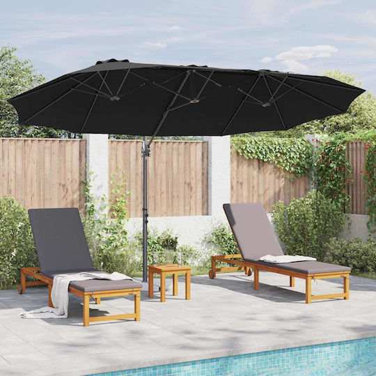 Umbrelă Metalică Neagră 3.72x1.98xÎnălțime 2.43m