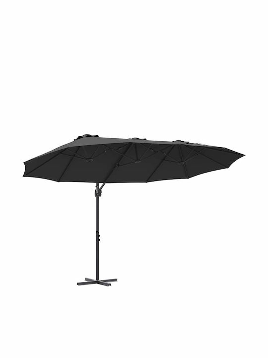 Umbrella Floor Metal Black 3.72x1.98m