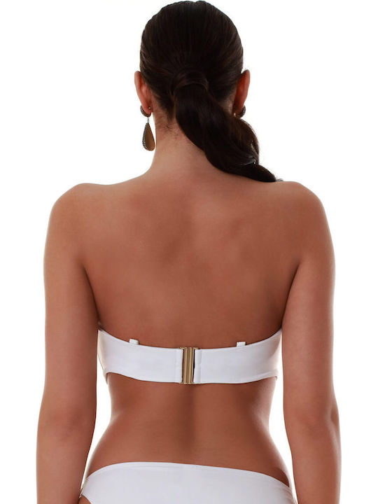 Strapless Bikini Top C Cup με Ενίσχυση Λευκο