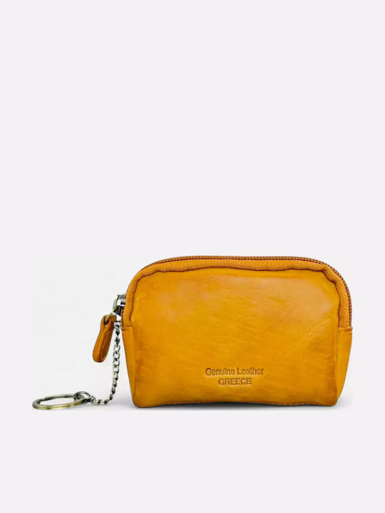 Leder Schlüsselhalter Calfnero 8023w Senf Leder Schlüsselhalter Calfnero 8023w Senf