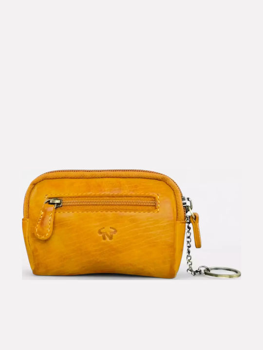 Titularul Cheii Din Piele Calfnero 8023w Galben Muștar