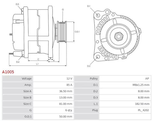 Alternator Daewoo Nubira 1.6 16v
