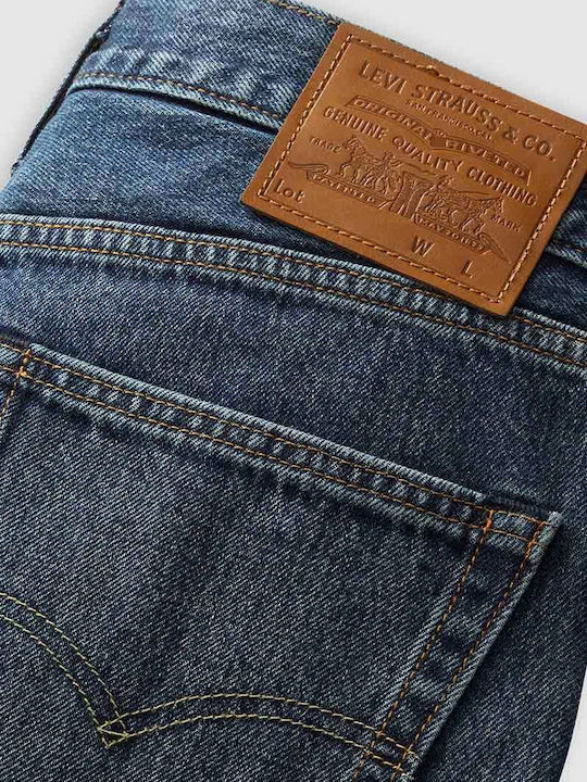 Check The Score Men's Jeans Pants with Loose Straight Fit Blue