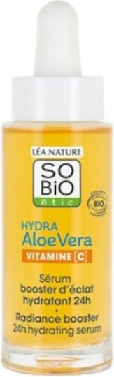 So'Bio Etic Hydra Aloe Vera Moisturizing Serum Face with Vitamin C & Hyaluronic Acid for Radiance 30ml