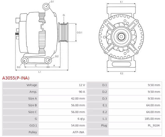 Alternator Fiat 1.3 Jtd Opel 1.3 Cdti