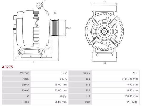 Alternator Volvo XC90 S60 V70 2.5 2.4D