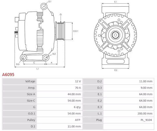 Alternator Fiat Opel 1.3 Cdti Jtd