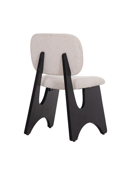 Bellisi Dining Room Fabric Chair Ecru, Black 53x56x78cm 2pcs