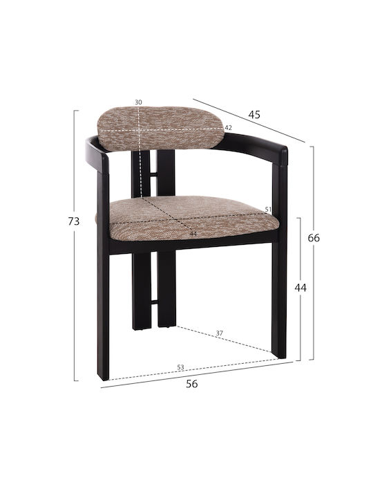 Kall Stühle Speisesaal Brown, Black 2Stück 56x45x73cm