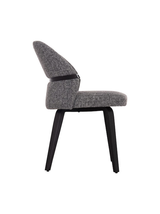 Dekker Dining Room Fabric Chair Black, Grey 50x60x80cm 2pcs