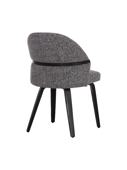 Dekker Dining Room Fabric Chair Black, Grey 50x60x80cm 2pcs