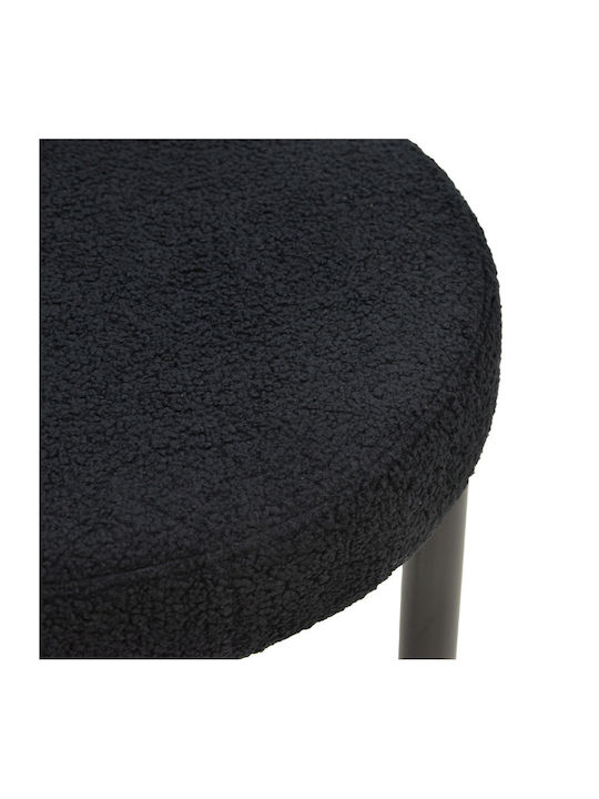 Fenza Dining Room Fabric Chair Μαύρο Μπουκλέ 60x54x75cm