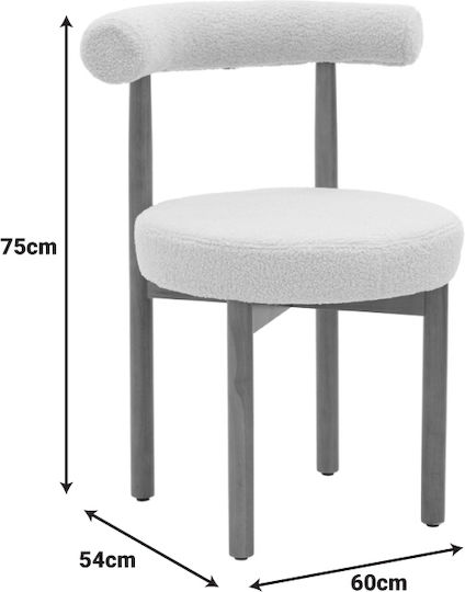 Fenza Dining Chair Black Bouclé 60x54x75 cm