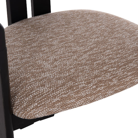 Kall Πολυθρόνες Τραπεζαρίας με Υφασμάτινη Επένδυση Καφέ, Μαύρο 2τμχ 56x45x73εκ.