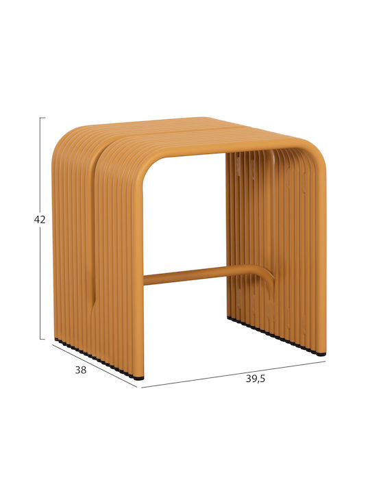 Stool For Living Room Metallic Intrepid Mustard 40x38x42cm