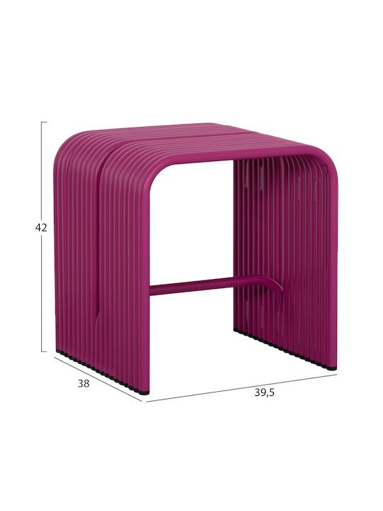 Stool For Living Room Metallic Intrepid Purple 40x38x42cm