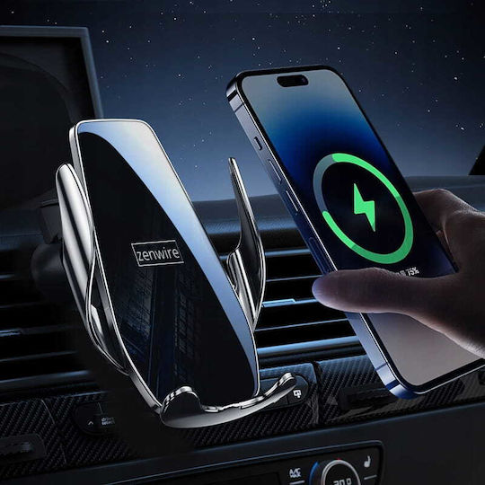 Zenwire Suport Auto Pentru Telefon Mobil Cu Carcasă Și Încărcare Wireless 15W Negru