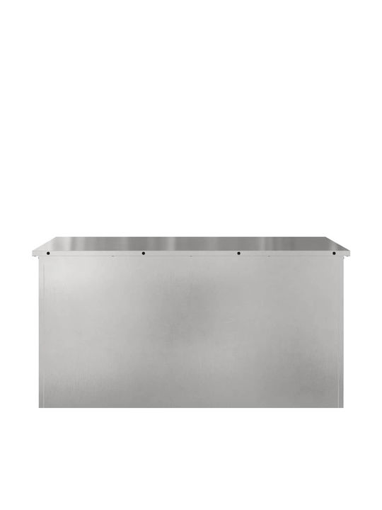 vidaXL Metallic Storage Box with Lid 100x50.5x50cm 1pcs