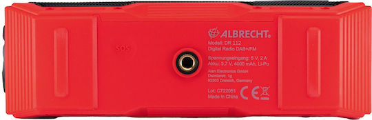 Albrecht DR 112 Φορητό Ραδιόφωνο Ηλιακό DAB+ με Bluetooth και USB Κόκκινο