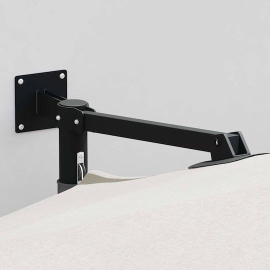 Wandmontierter Rundschirm aus Aluminium Beigen Durchmesser 2,5 m x Höhe 1,48 m