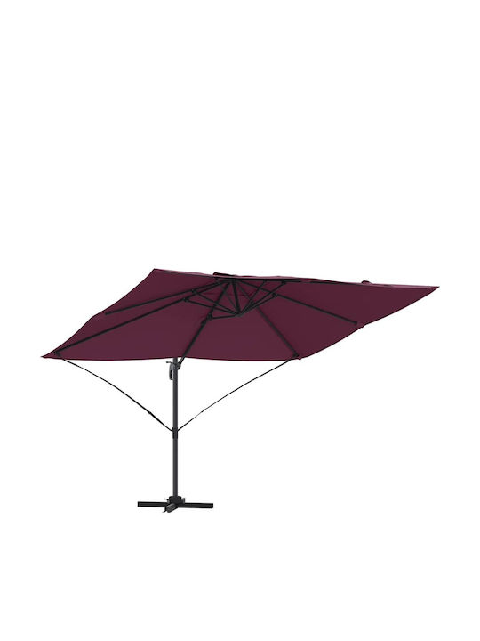 Umbrella Floor Metal Burgundy with Base 3.52x2.51m