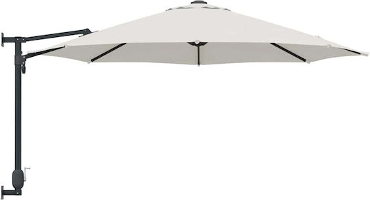 Wandmontierter Rundschirm aus Aluminium Beigen Durchmesser 2,5 m x Höhe 1,48 m