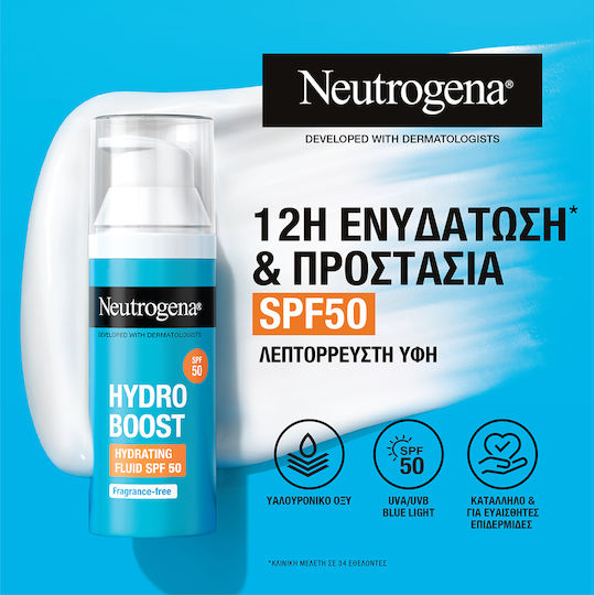 Neutrogena Hydro Boost Κρέμα Προσώπου Ημέρας με SPF50 για Ενυδάτωση, Πανάδες & Λάμψη με Υαλουρονικό Οξύ & Βιταμίνη C 50ml