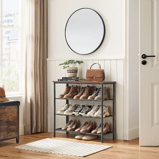 Fabric Shoe Organizer Brown 73x30x73cm