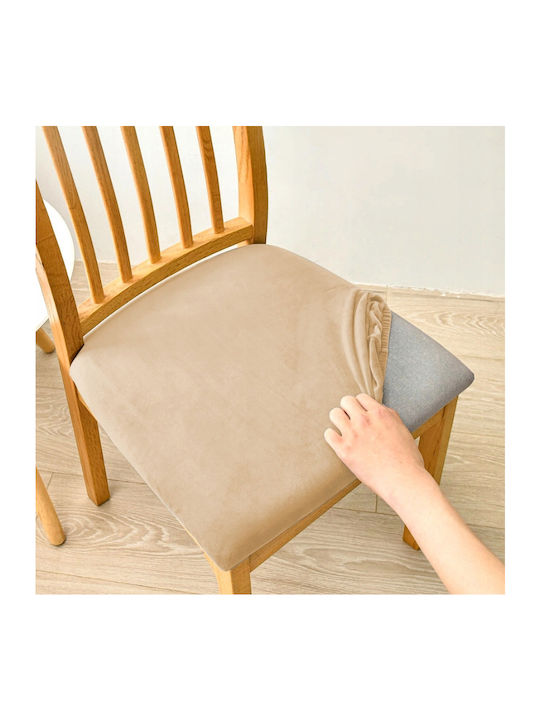 Ubieramy Meble Elastische Abdeckung für Stuhl Beige 40x40cm 1Stück