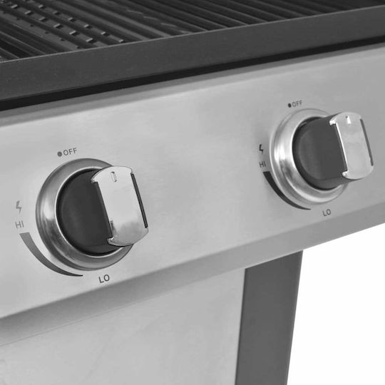 vidaXL Gasgrill Rost 132cmx61cmcm mit 4 cm und Seitenbrenner