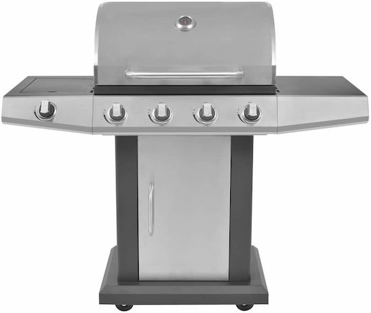 vidaXL Gasgrill Rost 132cmx61cmcm mit 4 cm und Seitenbrenner