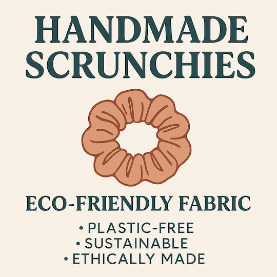 Elastic de Păr Scrunchie Roz Din Material Ecologic Lucrat Manual