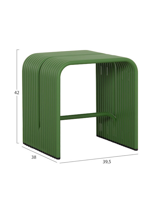 Stool For Living Room Metallic Intrepid Green 40x38x42cm