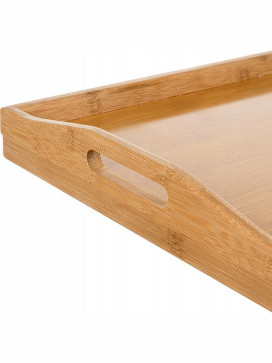 Bamboo Square Serving Tray made of Bamboo in Brown Color isp25052lks 1pcs