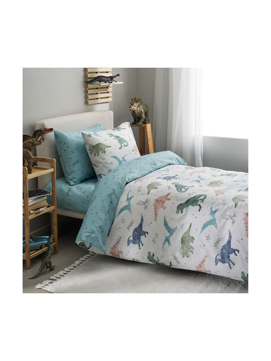 Vesta Home Σεντόνι Μονό με Λάστιχο Βαμβακερό Μπλε 170x260cm