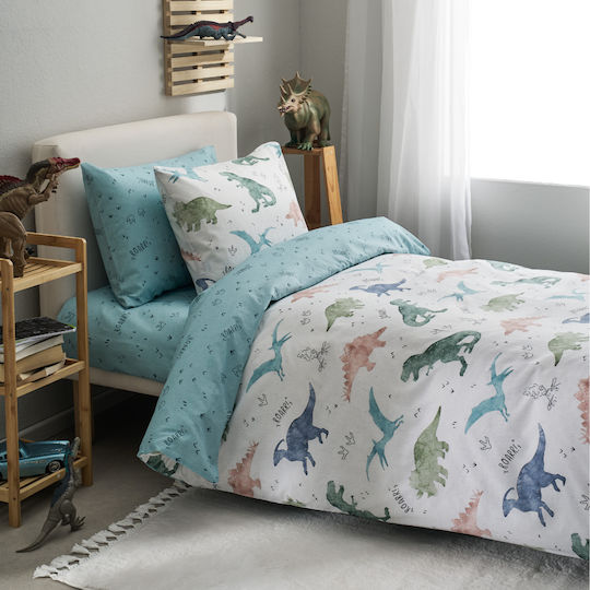 Vesta Home Чаршаф Единично с Ластик Памук Син 170x260см