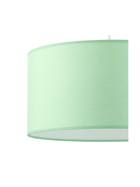 TK Lighting Kids Fabric Single Ceiling Light E27 Rondo Green 25W 40cm
