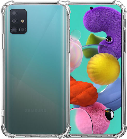 Samsung Galaxy A71 Stoßfeste Handyhülle Transparentes Silikon Antivibrations-Ecken Kunststoff Rückseite Ishield Klar