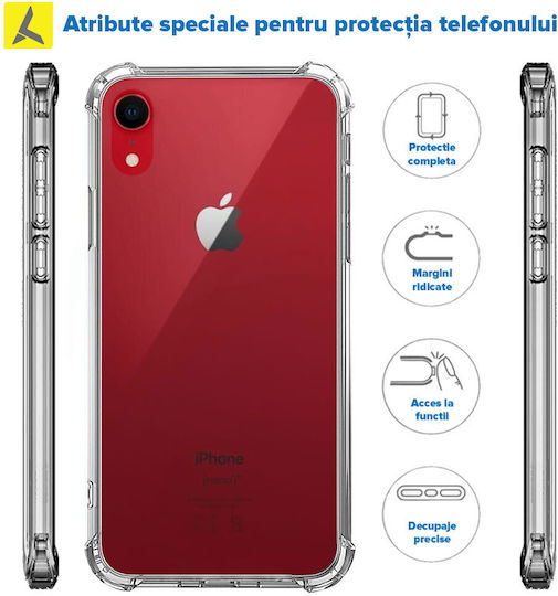 Husă Antișoc Iphone XR Transparent Silicon Husă Anti-cadere Colțuri Plastic Back Ishield Clar
