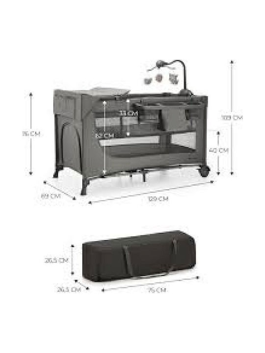 Kinderkraft Joy2 Playpen 2 Levels with Mattress Gray 129x73cm