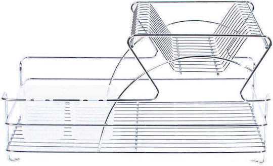Cook-Shop Metallisches Silber Geschirrabtropfer 34x25x47cm