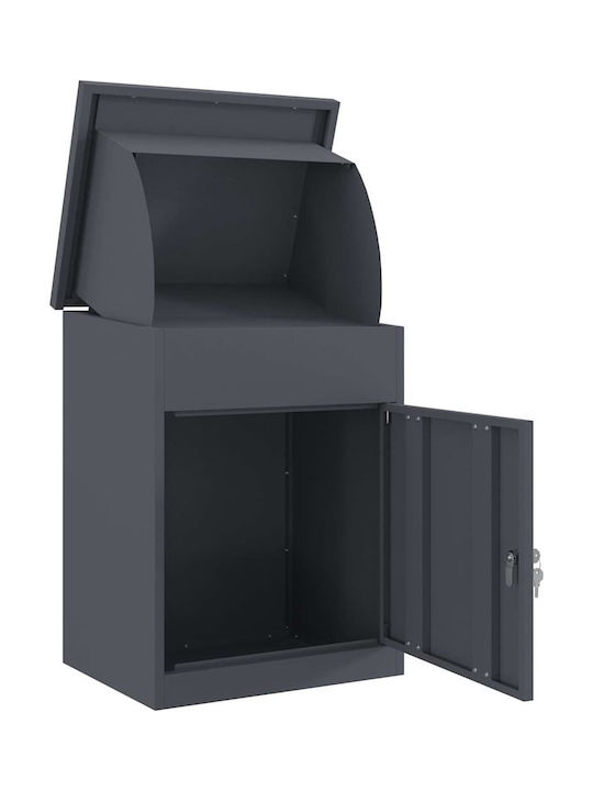 vidaXL Briefkasten Für Draußen Inox in Grau 44x35x59cm