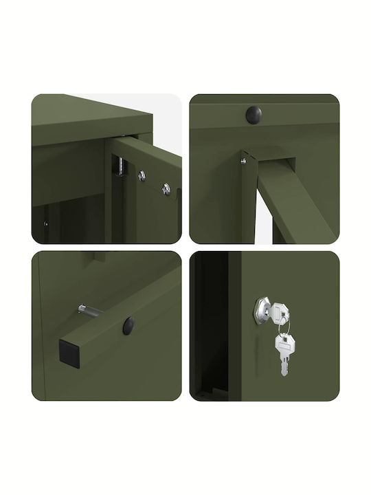 vidaXL Außenbereich Briefkasten Inox in Grün Farbe 30x23x55cm
