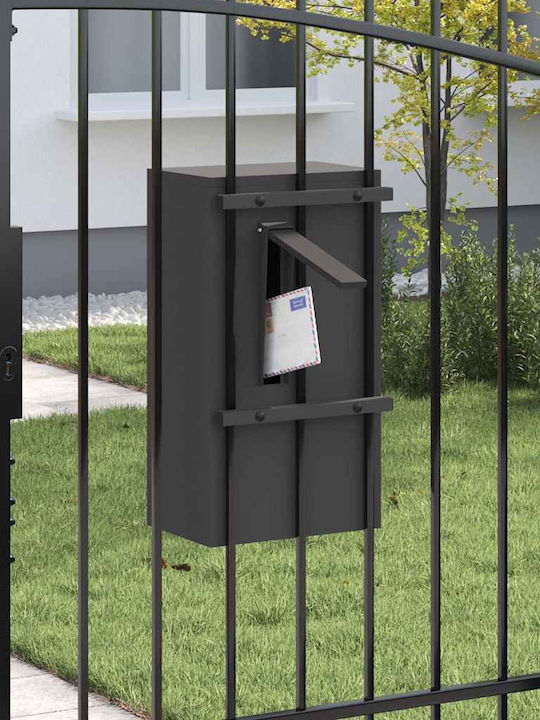 vidaXL Außenbereich Briefkasten Inox in Schwarz Farbe 30x23x55cm