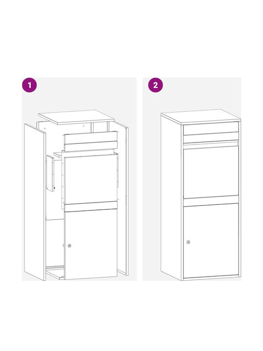 vidaXL Пощенски Кутии На Открито Inox В Бял Цвят 41x38x103см