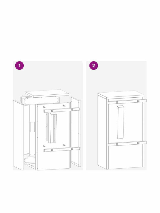 vidaXL Außenbereich Briefkasten Inox in Weiß Farbe 30x23x55cm