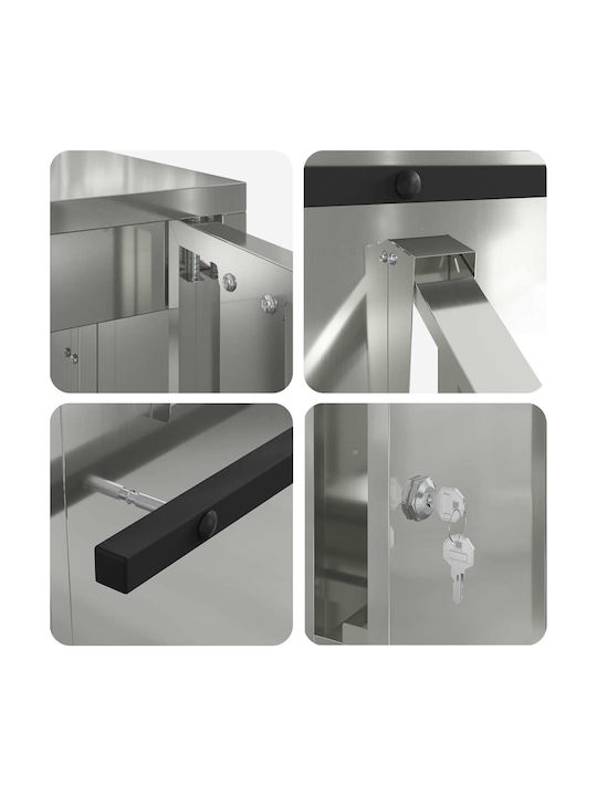 vidaXL Cutie Poștală pentru Exterior Inox în Culoarea Negru 30x23x55cm