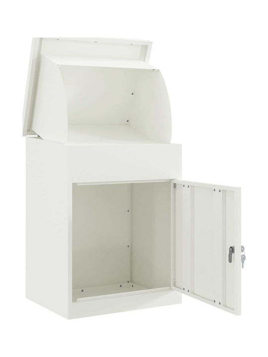 vidaXL Cutie Poștală Pentru Exterior Din Inox În Culoare Albă 44x35x59cm